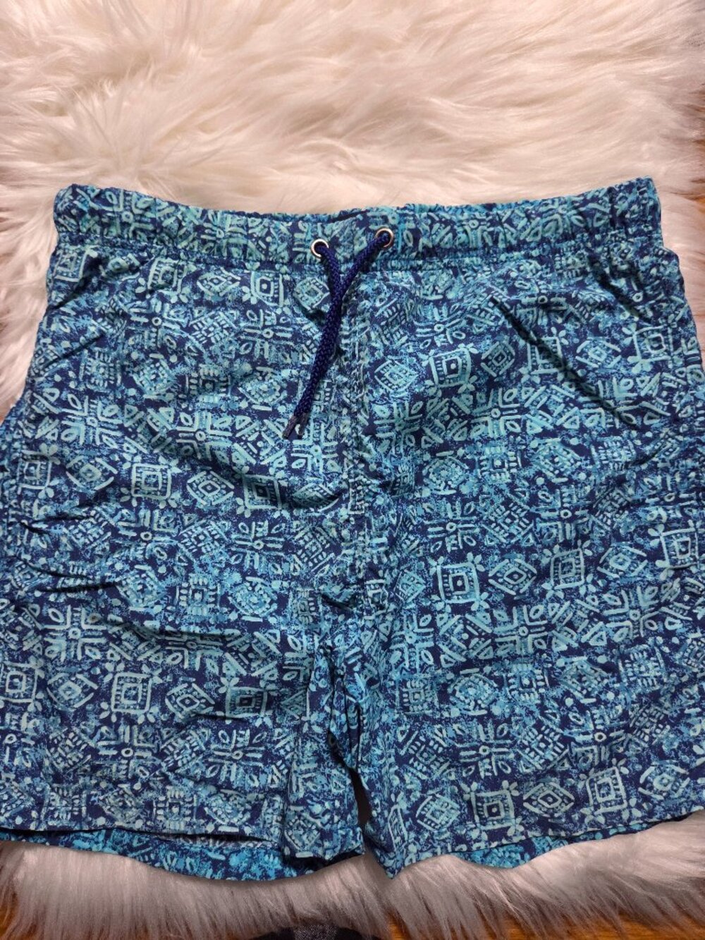 Lands' End Blue Swim Trunks